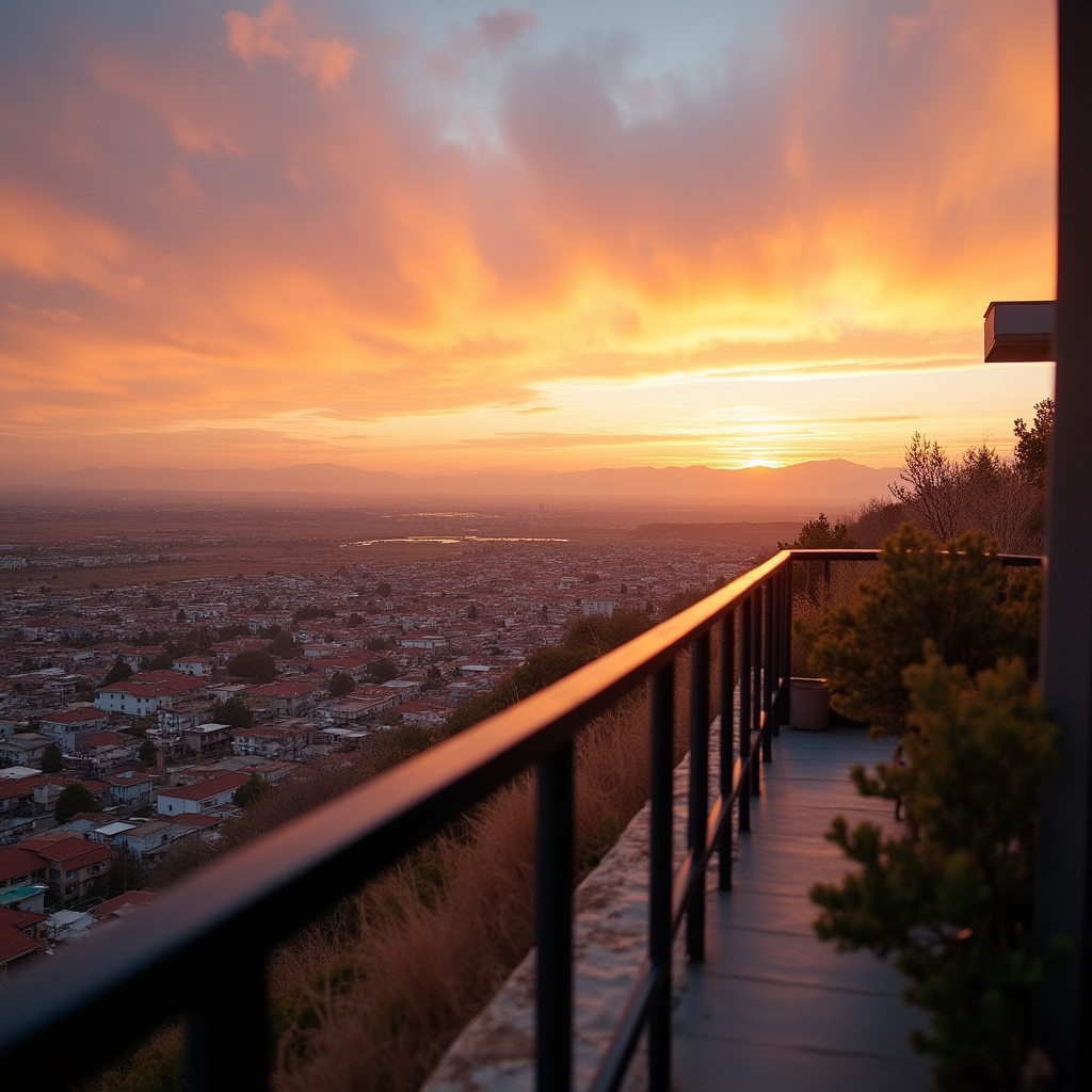 Vista panorámica de la ciudad de Neuquén al atardecer